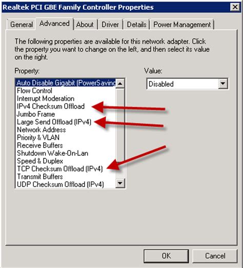 Step 2: Test by disabling the IPv4 Checksum Offload feature · In Windows Control Panel, open the View network connections item. . Disable ipv4 checksum offload